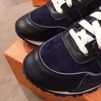 Louis Vuitton LV Women Run Away Sneaker in Suede Calf Leather-Navy (1)