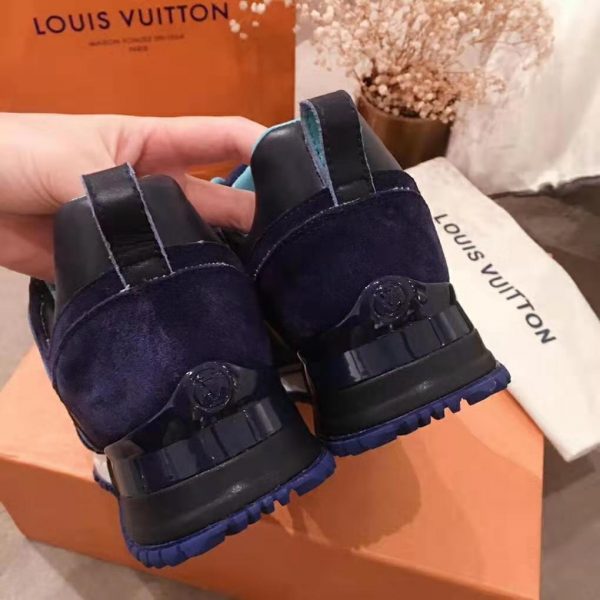 Louis Vuitton LV Women Run Away Sneaker in Suede Calf Leather-Navy (8)