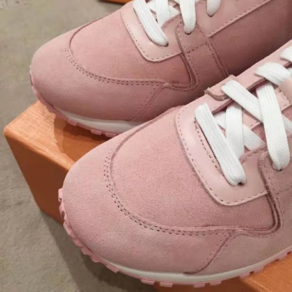 Louis Vuitton LV Women Run Away Sneaker in Suede Calf Leather-Pink (5)