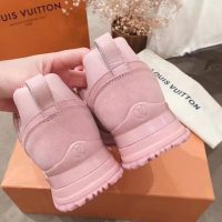 Louis Vuitton LV Women Run Away Sneaker in Suede Calf Leather-Pink (1)