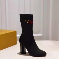 Louis Vuitton LV Women Silhouette Ankle Boot with Rainbow-Colored Vuitton Signature-Black (1)