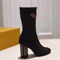 Louis Vuitton LV Women Silhouette Ankle Boot with Rainbow-Colored Vuitton Signature-Black (1)