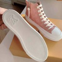 Louis Vuitton LV Women Stellar Sneaker Boot in Pink Monogram Denim (1)