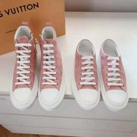 Louis Vuitton LV Women Stellar Sneaker Boot in Pink Monogram Denim (1)