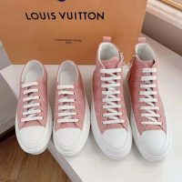 Louis Vuitton LV Women Stellar Sneaker Boot in Pink Monogram Denim (1)