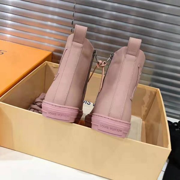 Louis Vuitton LV Women Stellar Sneaker Boot in Soft Pink Calfskin Leather (10)