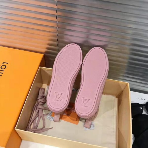 Louis Vuitton LV Women Stellar Sneaker Boot in Soft Pink Calfskin Leather (11)