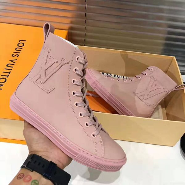 Louis Vuitton LV Women Stellar Sneaker Boot in Soft Pink Calfskin Leather (2)