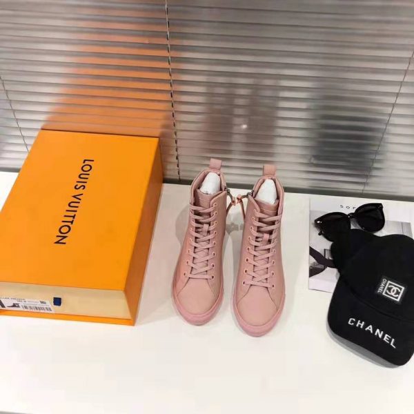 Louis Vuitton LV Women Stellar Sneaker Boot in Soft Pink Calfskin Leather (3)