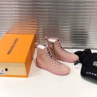 Louis Vuitton LV Women Stellar Sneaker Boot in Soft Pink Calfskin Leather (1)