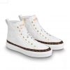 Louis Vuitton LV Women Stellar Sneaker Boot in Soft White Calfskin Leather