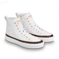 Louis Vuitton LV Women Stellar Sneaker Boot in Soft White Calfskin Leather (1)