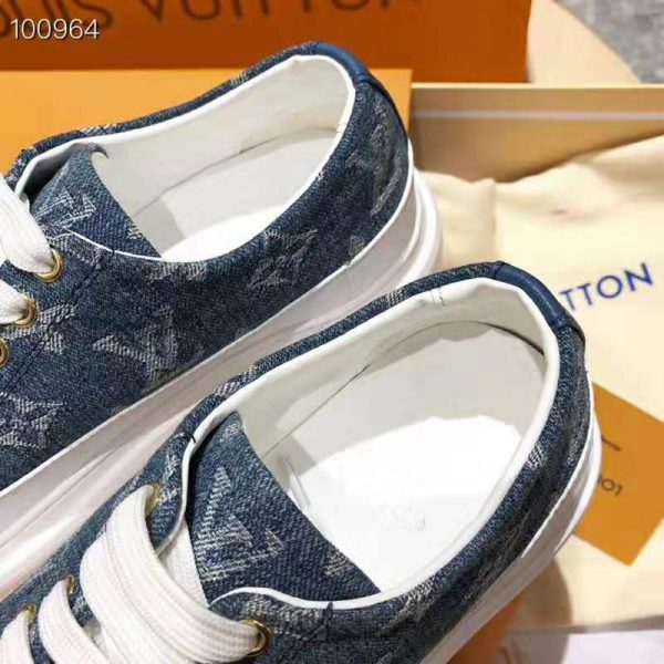 Louis Vuitton LV Women Stellar Sneaker in Blue Monogram Denim (4)