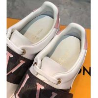 Louis Vuitton LV Women Frontrow Sneaker in White Calf Leather and Damier Canvas