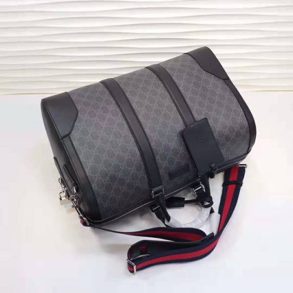 Gucci GG Men GG Black Carry-On Duffle in BlackGrey Soft GG Supreme (9)