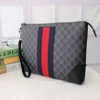 Gucci GG Men GG Black Messenger in BlackGrey GG Supreme Canvas (1)