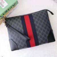 Gucci GG Men GG Black Messenger in BlackGrey GG Supreme Canvas (1)