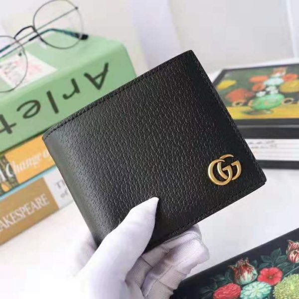 Gucci GG Men GG Marmont Leather Bi-Fold Wallet in Black in Calfskin Leather (5)