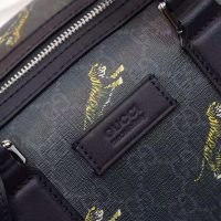 Gucci GG Men Gucci Bestiary Carry-On Duffle with Tigers in BlackGrey Soft GG Supreme