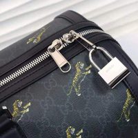 Gucci GG Men Gucci Bestiary Carry-On Duffle with Tigers in BlackGrey Soft GG Supreme