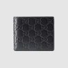 Gucci GG Men Gucci Signature Bi-Fold Wallet in Black Leather