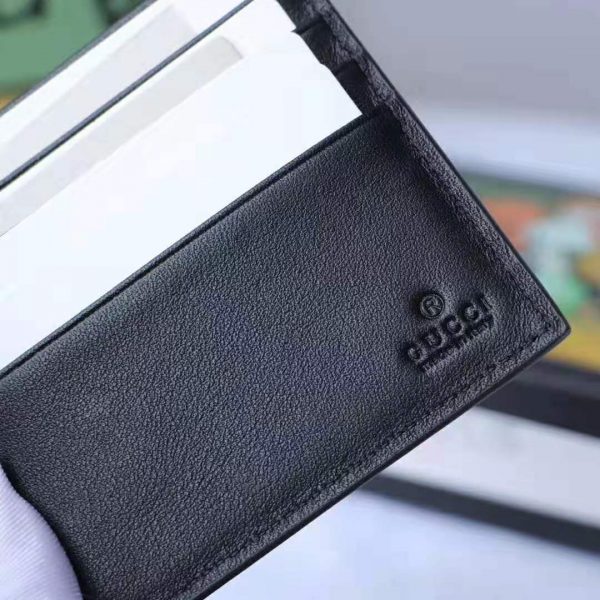 Gucci GG Men Gucci Signature Web Wallet in Black Gucci Signature Leather (6)