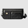 Gucci GG Men Medium Soft Leather Messenger Bag in Soft Black Leather