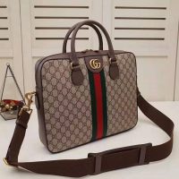 Gucci GG Men Ophidia GG Briefcase in BeigeEbony Soft GG Supreme Canvas (1)