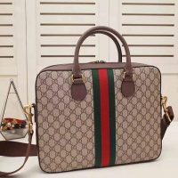 Gucci GG Men Ophidia GG Briefcase in BeigeEbony Soft GG Supreme Canvas (1)