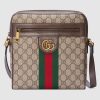 Gucci GG Men Ophidia GG Small Messenger Bag in BeigeEbony Soft GG Supreme Canvas