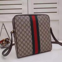 Gucci GG Men Ophidia GG Small Messenger Bag in BeigeEbony Soft GG Supreme Canvas (1)