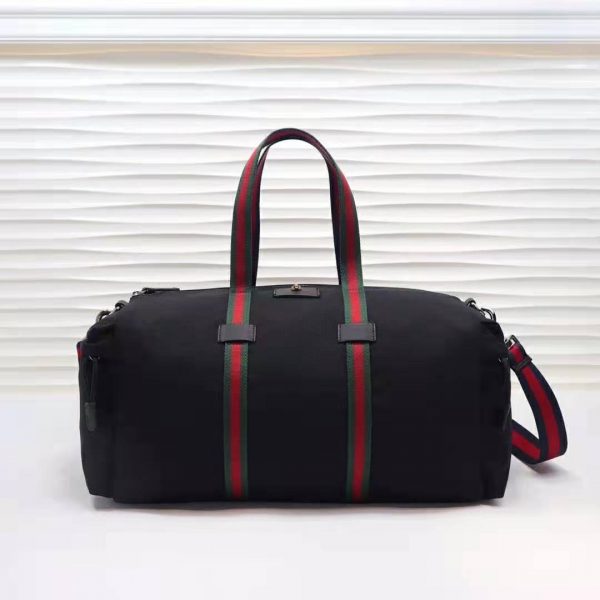 Gucci GG Men Technical Canvas Duffle in Black Technical Canvas (9)