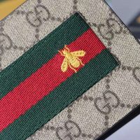 Gucci GG Men Web GG Supreme Wallet in BeigeEbony GG Supreme Canvas (1)