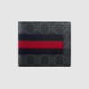 Gucci GG Men Web GG Supreme Web Wallet in BlackGrey GG Supreme Canvas