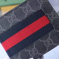 Gucci GG Men Web GG Supreme Web Wallet in BlackGrey GG Supreme Canvas (1)