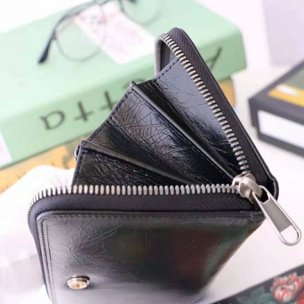 Gucci GG Men Zip Around Wallet with Interlocking G in Black Soft Leather (8)