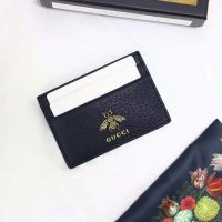 Gucci GG Unisex Animalier Leather Card Case in Black Leather