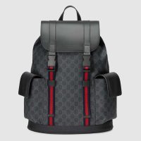 Gucci GG Unisex GG Black Backpack in BlackGrey Soft GG Supreme Canvas (1)