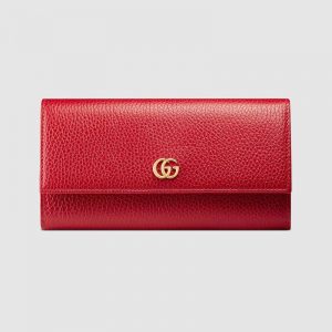 Gucci GG Unisex GG Marmont Leather Continental Wallet in Leather-Red