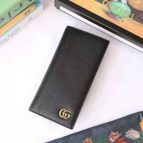 Gucci GG Unisex GG Marmont Leather Long ID Wallet in Black Leather (10)