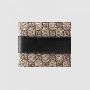Gucci GG Unisex GG Supreme Wallet in BeigeEbony GG Supreme Canvas