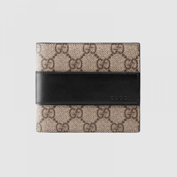 Gucci GG Unisex GG Supreme Wallet in BeigeEbony GG Supreme Canvas (1)