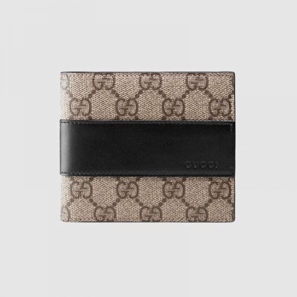 Gucci GG Unisex GG Supreme Wallet in BeigeEbony GG Supreme Canvas (1)