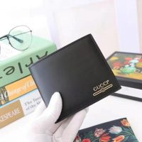 Gucci GG Unisex Leather Wallet with Gucci Logo in Black Leather (1)