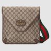 Gucci GG Unisex Neo Vintage GG Medium Messenger in BeigeEbony GG Supreme Canvas