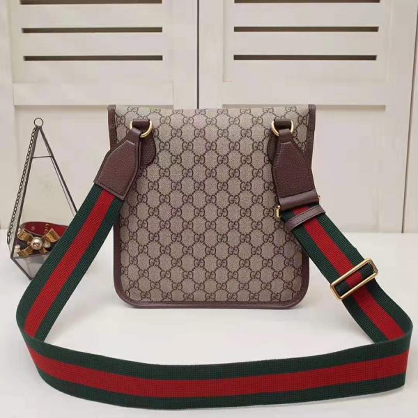 Gucci GG Unisex Neo Vintage GG Medium Messenger in BeigeEbony GG Supreme Canvas (6)