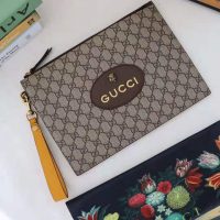 Gucci GG Unisex Neo Vintage GG Supreme Pouch in BeigeEbony GG Supreme Canvas (5)