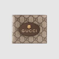 Gucci GG Unisex Neo Vintage GG Supreme Wallet in BeigeEbony GG Supreme Canvas (1)