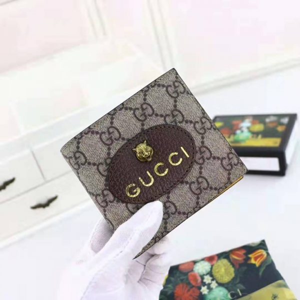 Gucci GG Unisex Neo Vintage GG Supreme Wallet in BeigeEbony GG Supreme Canvas (2)