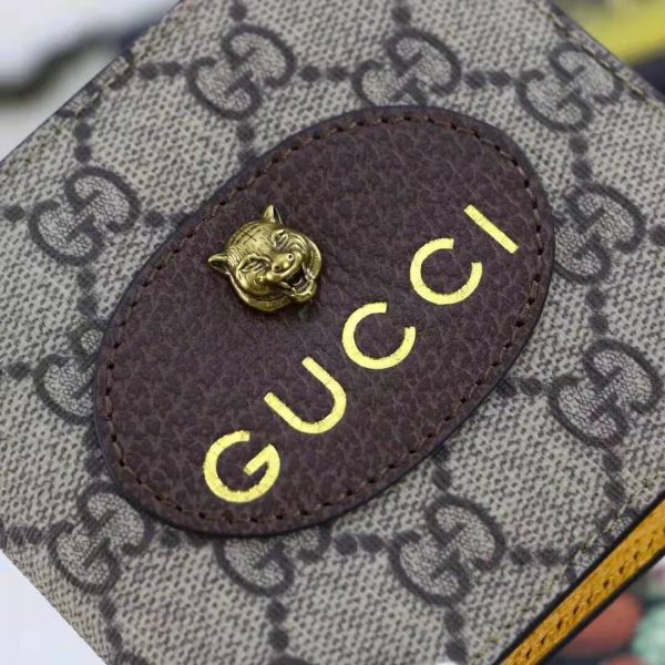 Gucci GG Unisex Neo Vintage GG Supreme Wallet in BeigeEbony GG Supreme Canvas (5)